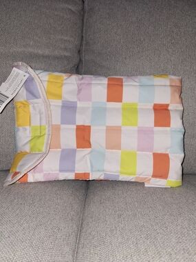 Colorful Pastel Check Quilted Pillowcase - Multicolor
